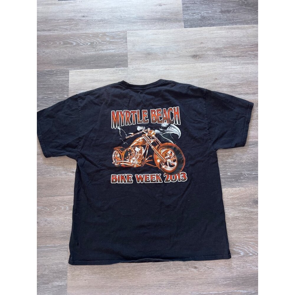 Hanes Mens XL Black Myrtle Beach Bike Week 2013 Tagless T-Shirt S3